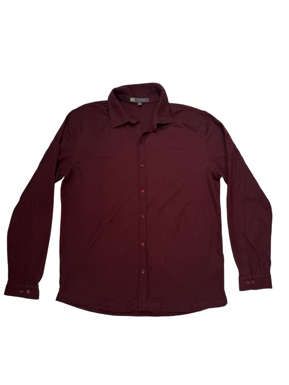 ROBERT BARAKETT Long Sleeve Pique Polo Shirt in Red Size XL Men Pima Cotton